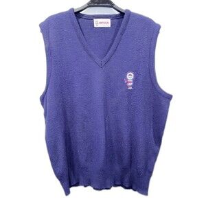 VTG Antigua of Scottsdale GOLF Sweater Vest XL Blue Southwest Embroidered USA